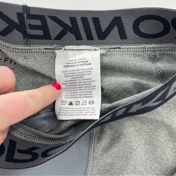 Men’s Nike Pro Dri Fit Grey Youth Training Tights Leggings Athletic Pants M - Picture 7 of 8